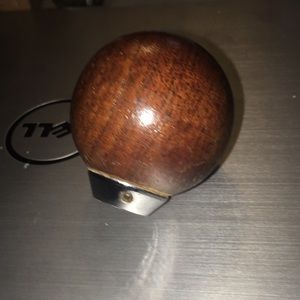 VINTAGE GEAR SHIFT KNOB WOOD CHROME NICE HOT ROD RAT